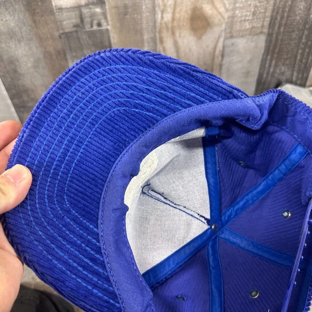 VINTAGE VILLAGE SAFE‎ WATER Corduroy Hat Blue Snapback - Alaska